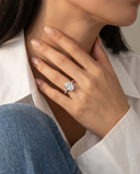 Cora Oval Cathedral Pavé Solitaire Diamond Ring