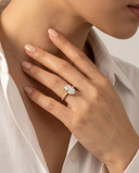 Cora Oval Cathedral Pavé Solitaire Diamond Ring