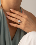 Cora Pear Cathedral Pavé Solitaire Diamond Ring