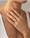 Cora Radiant Cathedral Pavé Solitaire Diamond Ring