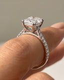 Cora Radiant Cathedral Pavé Solitaire Diamond Ring