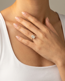 Cora Radiant Cathedral Pavé Solitaire Diamond Ring