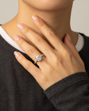 Cora Round Cathedral Pavé Solitaire Diamond Ring