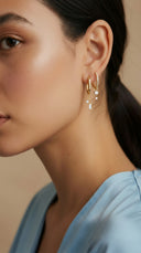 ROUND & BAGUETTE CHAIN LAB GROWN DIAMOND EARRING CHARM