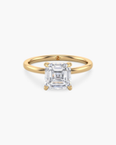 Aura Cushion Hidden Halo Solitaire Diamond Ring