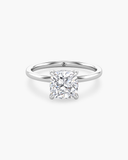 Aura Cushion Hidden Halo Solitaire Diamond Ring