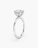 Aura Cushion Hidden Halo Solitaire Diamond Ring