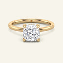 Aura Cushion Hidden Halo Solitaire Lab Grown Diamond Ring
