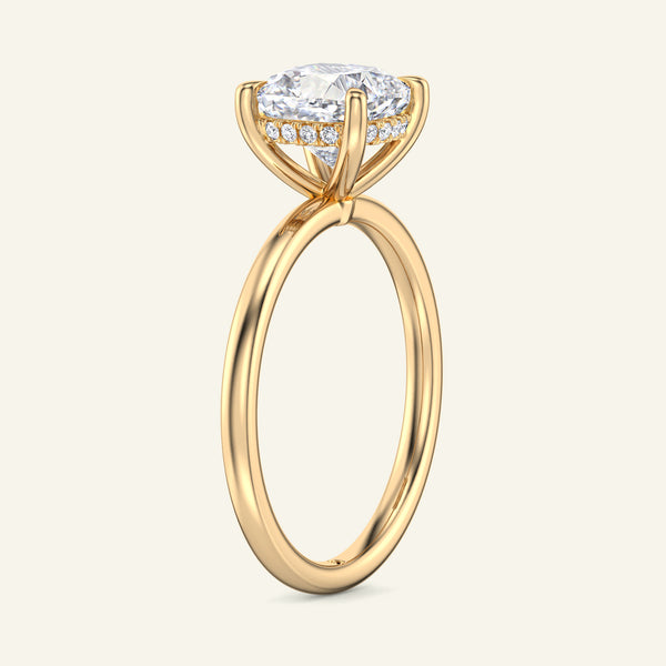 Aura Cushion Hidden Halo Solitaire Lab Grown Diamond Ring