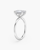 Aura Emerald Hidden Halo Solitaire Diamond Ring