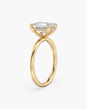 Aura Emerald Hidden Halo Solitaire Diamond Ring