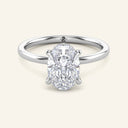 Aura Oval Hidden Halo Lab Diamond Ring | 3 Carat in white gold featuring a brilliant oval cut lab diamond in a sleek solitaire design.
