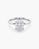 Aura Oval Hidden Halo Solitaire Diamond Ring