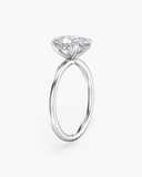 Aura Oval Hidden Halo Solitaire Diamond Ring