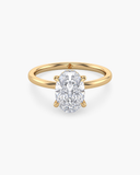 Aura Oval Hidden Halo Solitaire Diamond Ring