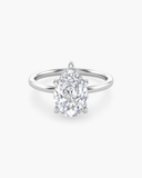 Aura Pear Hidden Halo Solitaire Diamond Ring