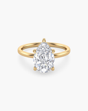 Aura Pear Hidden Halo Solitaire Diamond Ring