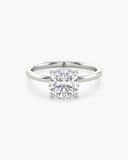 Aura Round Hidden Halo Solitaire Diamond Ring