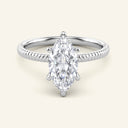 Bianca Marquise Ribbed Band Solitaire Lab Grown Diamond Ring