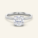 Bianca Round Ribbed Band Solitaire Lab Grown Diamond Ring