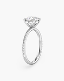 Bianca Round Ribbed Band Solitaire Diamond Ring