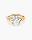 Esme oval lab-grown diamond split-shank solitaire ring in solid gold