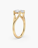 Esme oval lab-grown diamond split shank ring, side profile
