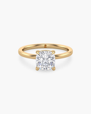 June cushion-cut lab-grown diamond solitaire ring in solid gold