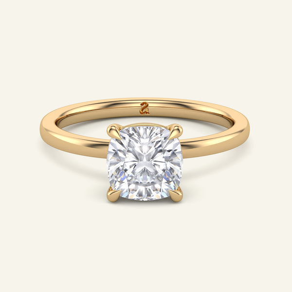 June Cushion Classic Solitaire Lab Grown Diamond Ring
