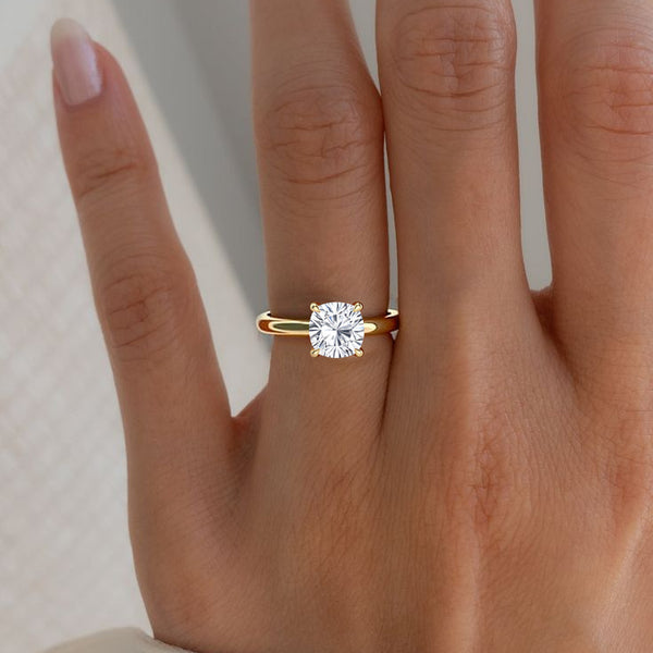 June Cushion Classic Solitaire Lab Grown Diamond Ring