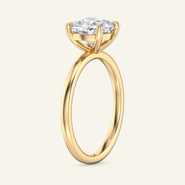 June Cushion Classic Solitaire Lab Grown Diamond Ring