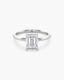 June Emerald Classic Solitaire Diamond Ring