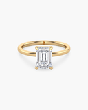 June emerald-cut lab-grown diamond solitaire ring in solid gold