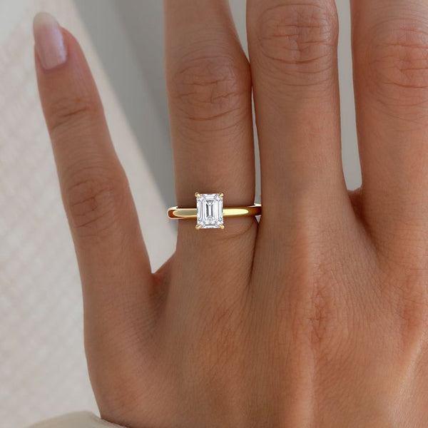 June Emerald Classic Solitaire Lab Grown Diamond Ring