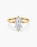 June Marquise Classic Solitaire Diamond Ring | 2 Carat in yellow gold with a marquise-cut lab grown diamond set in a six-prong setting.