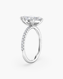 June Marquise Classic Solitaire Pavé Diamond Ring
