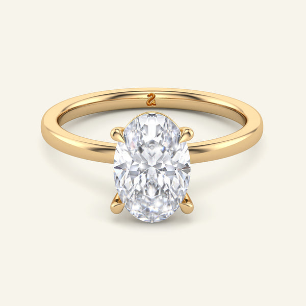 June Oval Classic Solitaire Lab Grown Diamond Ring