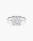 June Oval East-West Classic Solitaire Diamond Ring