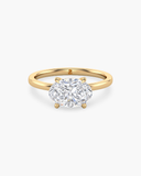 June east-west oval lab-grown diamond solitaire ring in solid gold