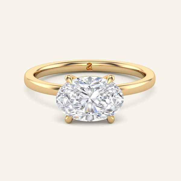 June Oval East-West Classic Solitaire Lab Grown Diamond Ring