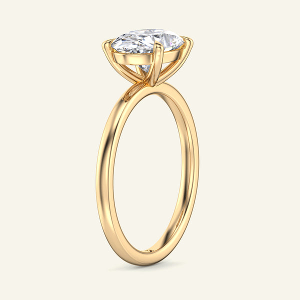 June Oval East-West Classic Solitaire Lab Grown Diamond Ring