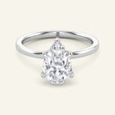 June Pear Classic Solitaire Lab Grown Diamond Ring