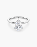 June Pear Classic Solitaire Diamond Ring