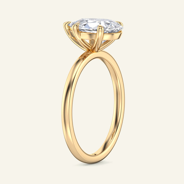 June Pear Classic Solitaire Lab Grown Diamond Ring