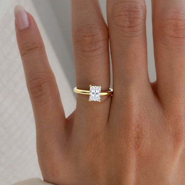 June Radiant Classic Solitaire Lab Grown Diamond Ring