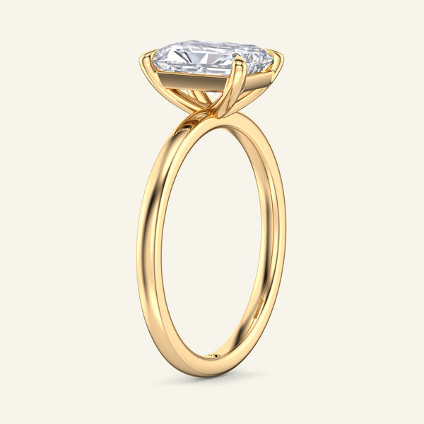 June Radiant Classic Solitaire Lab Grown Diamond Ring