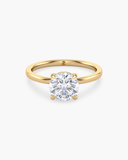 June round brilliant lab-grown diamond solitaire ring in solid gold