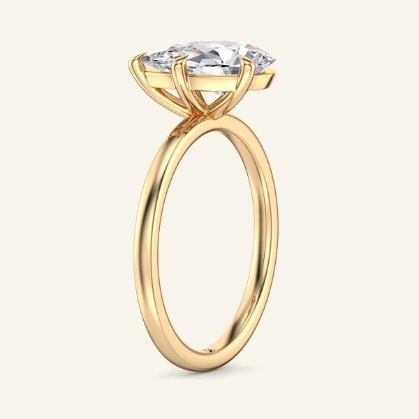 June Tilted Pear Classic Solitaire Lab Grown Diamond Ring