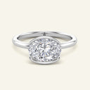 Mira Oval Half Bezel Solitaire Lab Grown Diamond Ring