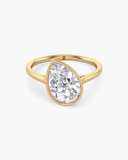 Remi Tilted Pear Bezel Solitaire Diamond Ring